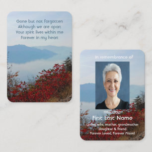 Cartão De Visita Foto do Memorial Prayer Mist Fog Lake Fall