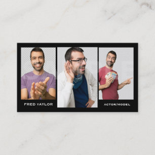 Cartão De Visita Foto do modelo 3 do Headshot dos atores