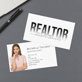 Cartão De Visita Foto do Modern Realtor Real Estate Professional
