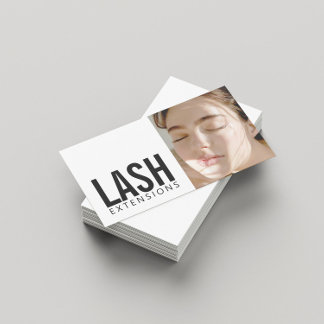 Cartão De Visita Foto do perfil da mulher Eyelash Extensões Lash