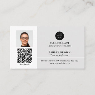 Cartão De Visita Foto do realeador de rede moderno do código QR