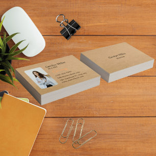 Cartão De Visita Foto do Realtor Personalizado e Dourado Kraft de C