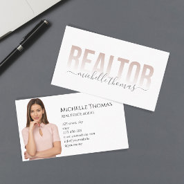 Cartão De Visita Foto do Simple Realtor Real Estate Professional
