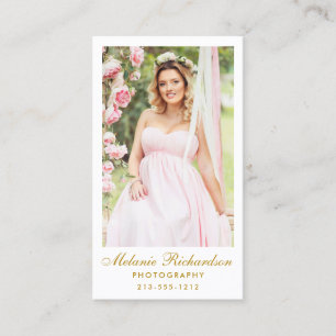 Cartão De Visita Foto Dourado do roteiro do fotógrafo moderno