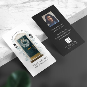 Cartão De Visita Foto e logotipo da corda d'água verde