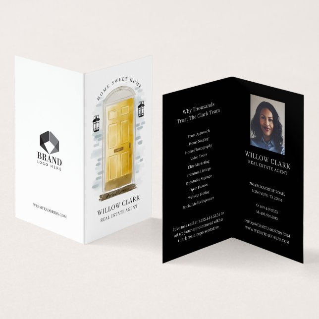 Cartão De Visita Foto e serviços da porta frontal de aquarela amare (Interior e exterior)