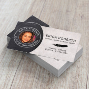 Cartão De Visita Foto Elegante do Agente de Assinatura de Emprésti