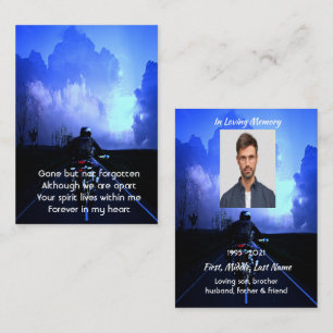 Cartão De Visita Foto Memorial de Motoqueiro Motociclista 