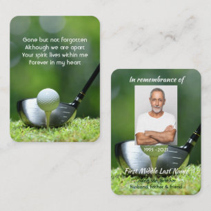 Cartão De Visita Foto Memorial Golfista Campo de Golfe Golfe