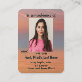 Cartão De Visita Foto Memorial Oração ao Céu de Água do Barco-Naveg