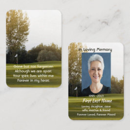 Cartão De Visita Foto Memorial Poem Golfer Course Golf Golfe Golfin