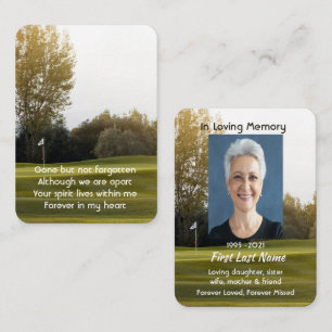 Cartão De Visita Foto Memorial Poem Golfer Course Golf Golfe Golfin