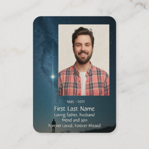 Cartão De Visita Foto Memorial Prayer Celestial Starry Sky