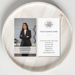 Cartão De Visita Foto mínima do logotipo profissional de business e