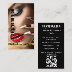 Cartão De Visita Foto Mínima Moderna Simples Lashes Salon