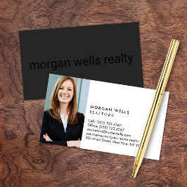 Cartão De Visita Foto minimalística profissional preta