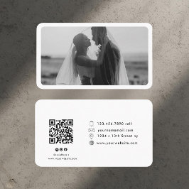 Cartão De Visita Foto moderna com código QR Professional