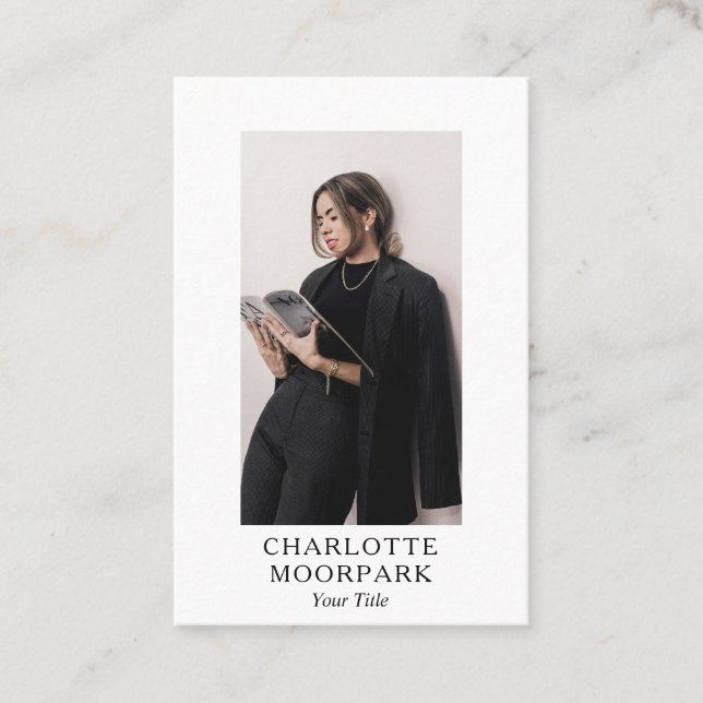 Cartão De Visita Foto Moderna Minimalista Elegante (Frente)