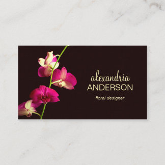 Cartão De Visita Foto Orquídea Rosa Elegante