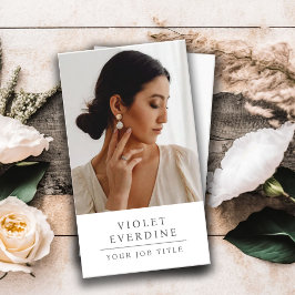 Cartão De Visita Foto para Empresas Profissionais Elegante