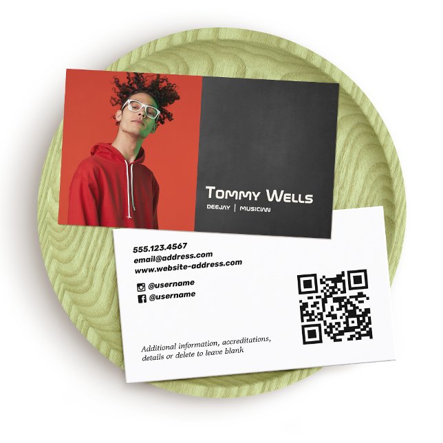 Cartão De Visita Foto para músico do compositor legal Retro Music (Criador carregado)