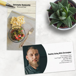 Cartão De Visita Foto personalizada de configuração de refeição de 