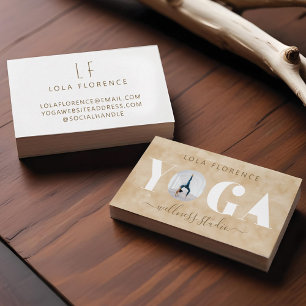 Cartão De Visita Foto personalizada de sobreposição YOGA Watercol