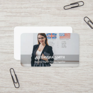 Cartão De Visita Foto Personalizada Do Professor Esl
