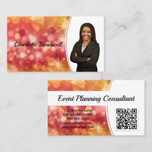 Cartão De Visita Foto personalizada do Sparkle do livro de coral pr