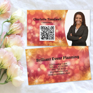 Cartão De Visita Foto personalizada do Sparkle do livro de coral pr