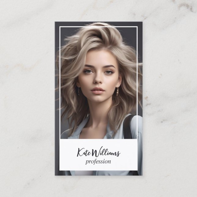 Cartão De Visita Foto personalizada e código QR (Frente)