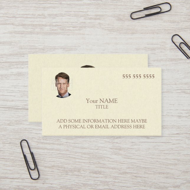 Cartão De Visita Foto personalizada elegante (Frente/Verso In Situ)