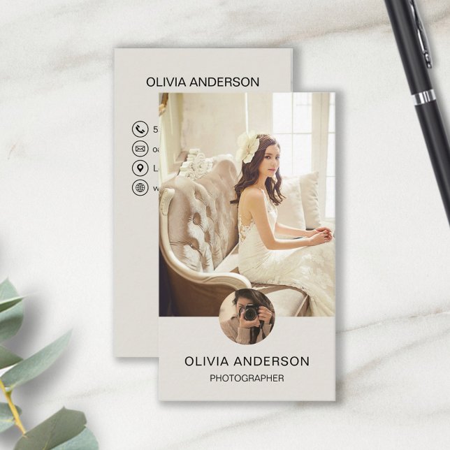 Cartão De Visita Foto personalizada Fotógrafo de Mídia Social de Có (Create your own business card  by MINTIC DESIGN STUDIO)