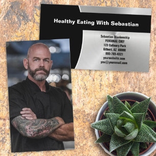 Cartão De Visita Foto Personalizada FRONTAL DE Aço Brugado Profissi