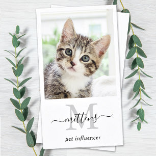 Cartão De Visita Foto personalizada Monograma de mídia social Códig