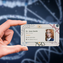 Cartão De Visita Foto personalizada - Professora de ciência
