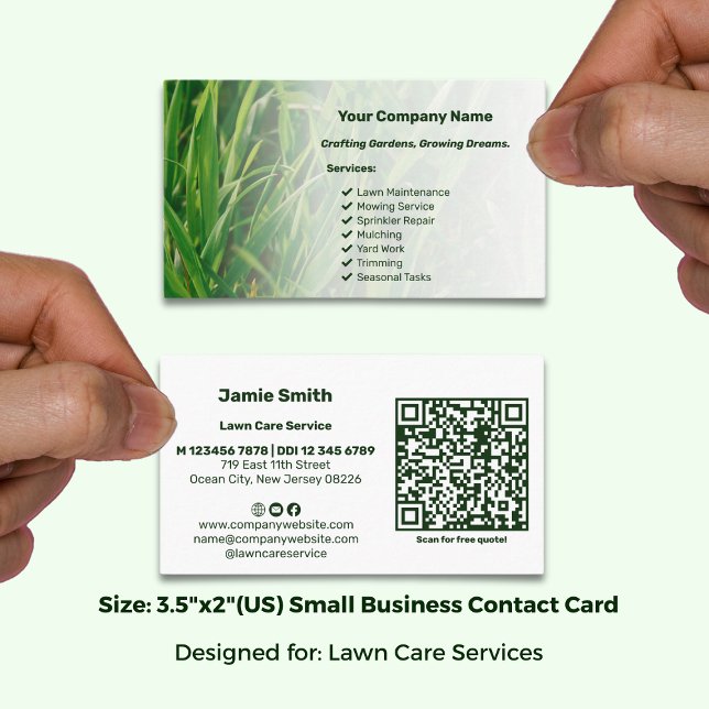 Cartão De Visita Foto personalizada profissional com panorama de có (Size: 3.5"x2"(US) Small Business Contact Card
Designed for: Lawn Care Services; Size 3.5x2 Inch (US))