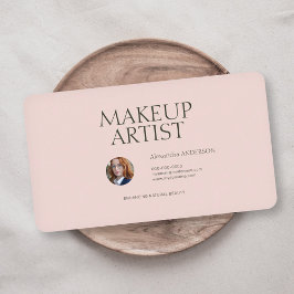 Cartão De Visita Foto Personalizada - Rosa Minimalista