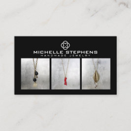 Cartão De Visita Foto preta do logotipo de clave moderno Luxury Bou