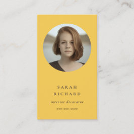 Cartão De Visita Foto profissional amarela mínima simples de Ochre