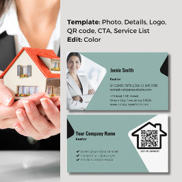 Cartão De Visita Foto profissional com nosso Realtor Azul