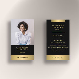 Cartão De Visita Foto profissional de CEO Dourado Elegante moderno