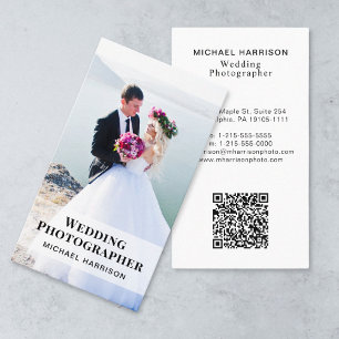 Cartão De Visita Foto Profissional de Código QR do Fotógrafo Casado