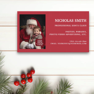 Cartão De Visita Foto profissional de Papai Noel de Natal