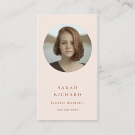 Cartão De Visita Foto profissional de Rosa de Blush Mínimo Simples 