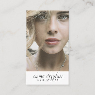 Cartão De Visita Foto Profissional de Stylist para o Cabelo Moderno