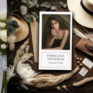 Cartão De Visita Foto profissional do modelo de Atriz elegante