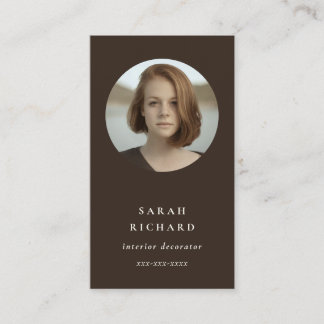 Cartão De Visita Foto profissional mínima escura escura mínima Chic