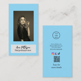 Cartão De Visita foto profissional QR website email social moderno