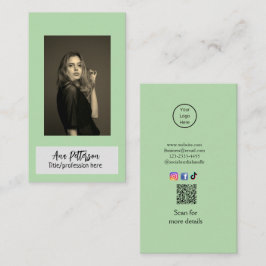 Cartão De Visita foto profissional QR website email social moderno